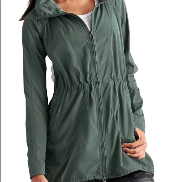 Athleta Drippity Olive Green Longline Windbreaker
Jacket Size XS - Picture 6 of 7